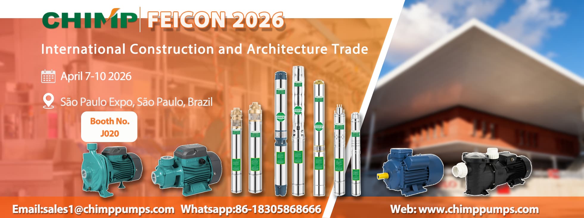 Chimp Pumps en FEICON 2026 en Brasil